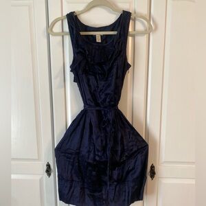 Silk J. Crew Dress in Navy Blue